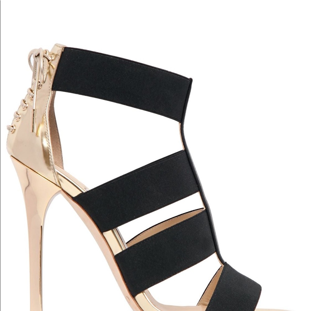 Jimmy Choo leather bondage Dario heels